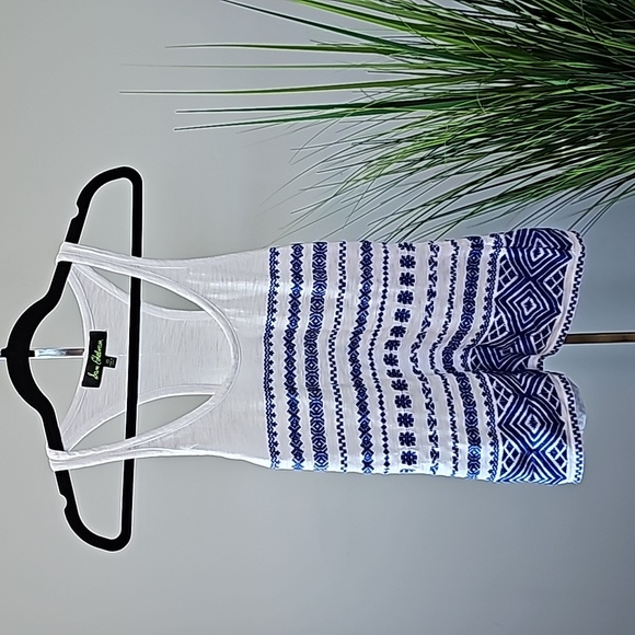 Sam Edelman Blue Embroidered Racerback Tank - Picture 2 of 9